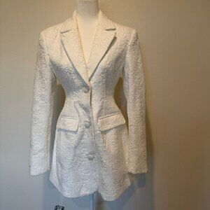SLA The Label White Floral Sequin Lace Blazer Dress Size Small Bridal